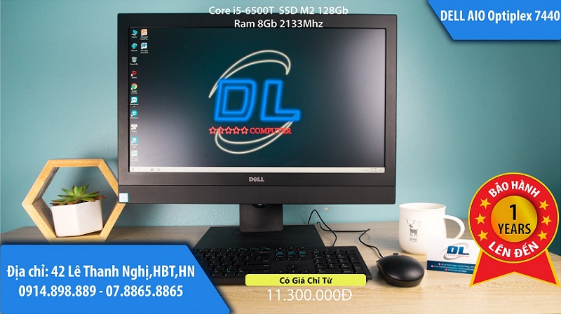 Dell All in one 7440/ Core i5 6500T, Dram4 8Gb, SSD M2 180G, Màn IPS 24'' FHD Ultra