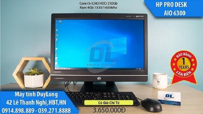 HP all in one 6300, Core i3 3240, Dram 4Gb, Màn 21,5 FHD, Ổ SSD 240G, Webcam mic